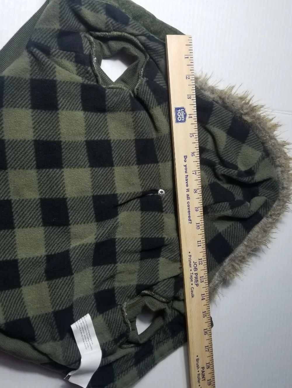 LUVGEAR DOG QUILTED OLIVE COAT WITH FAUX FUR HOOD SIZE MEDIUM